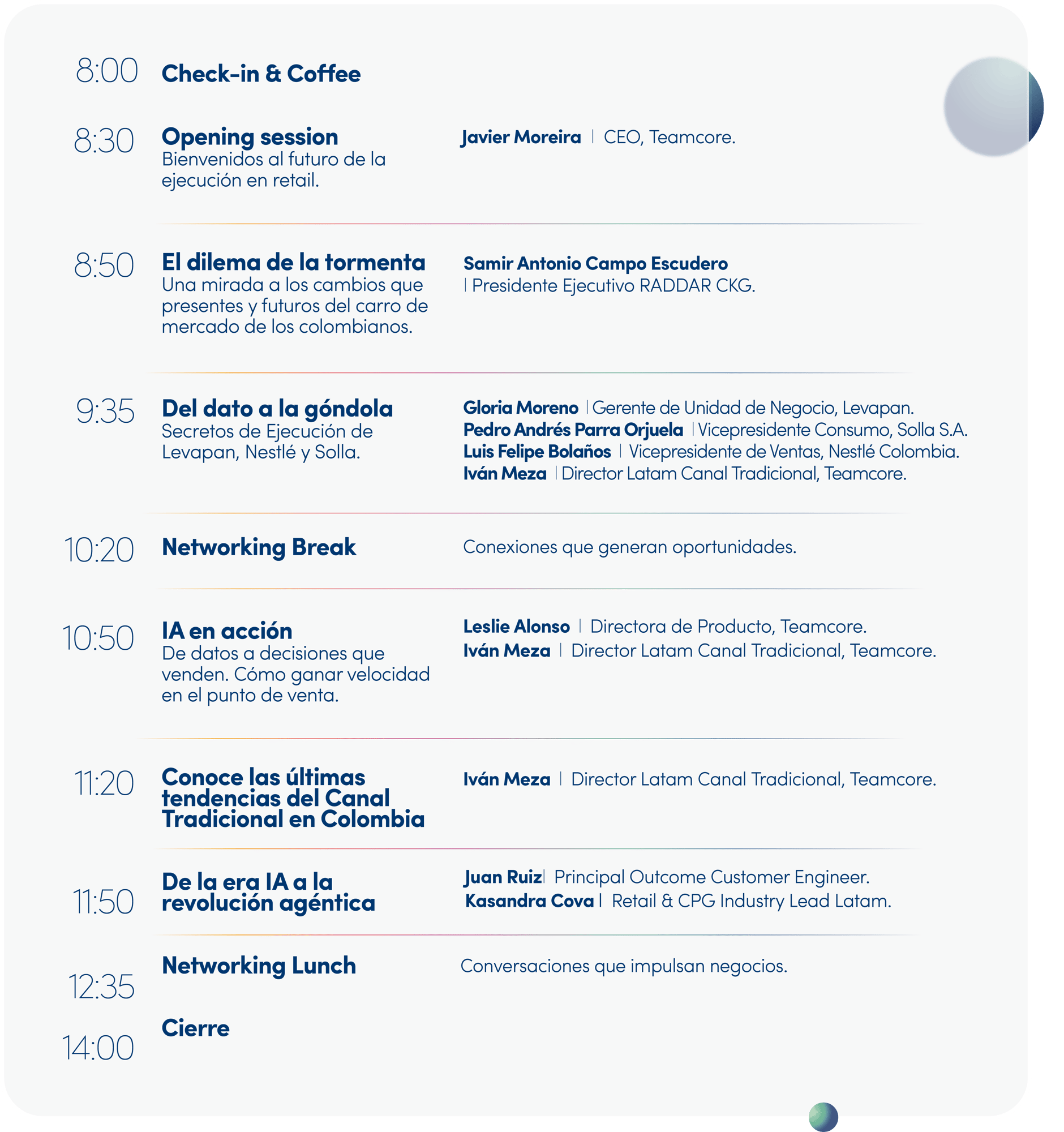 AGENDA LP COLOMBIA ACTUALIZADA 14DE JULIO